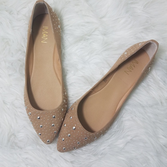 IMAN Shoes - Iman Studded Flats _ Size 8.5